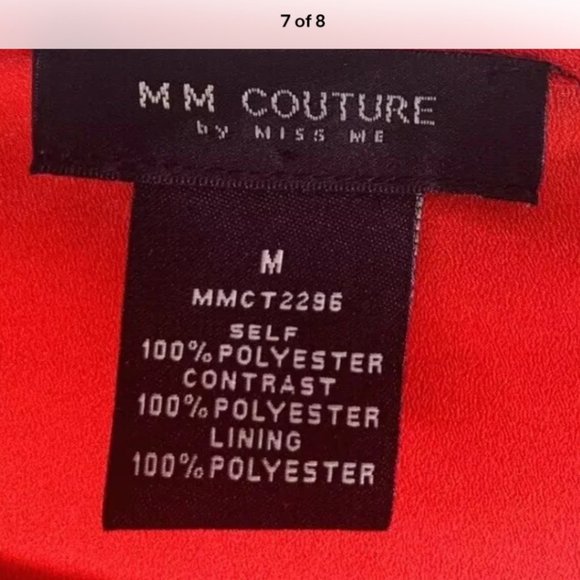 MM Couture Chiffon Shirt by Miss Me Lace Boho HippieTop Dolman Sleeves Sz M NWOT - Picture 10 of 12